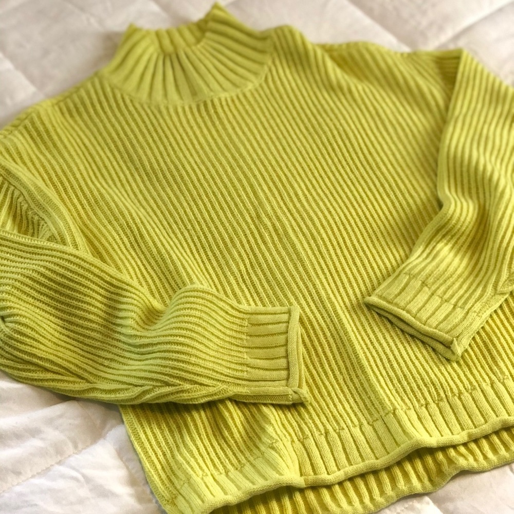 Mock Neck Sweater Lime Green